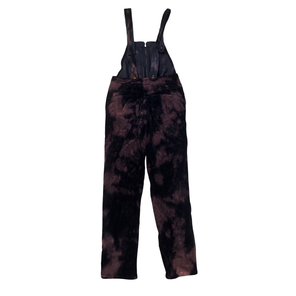 Women US-26 Anthropologie Pilcro Purple Tie Dye Grunge Corduroy Slim Overalls - Picture 4 of 7